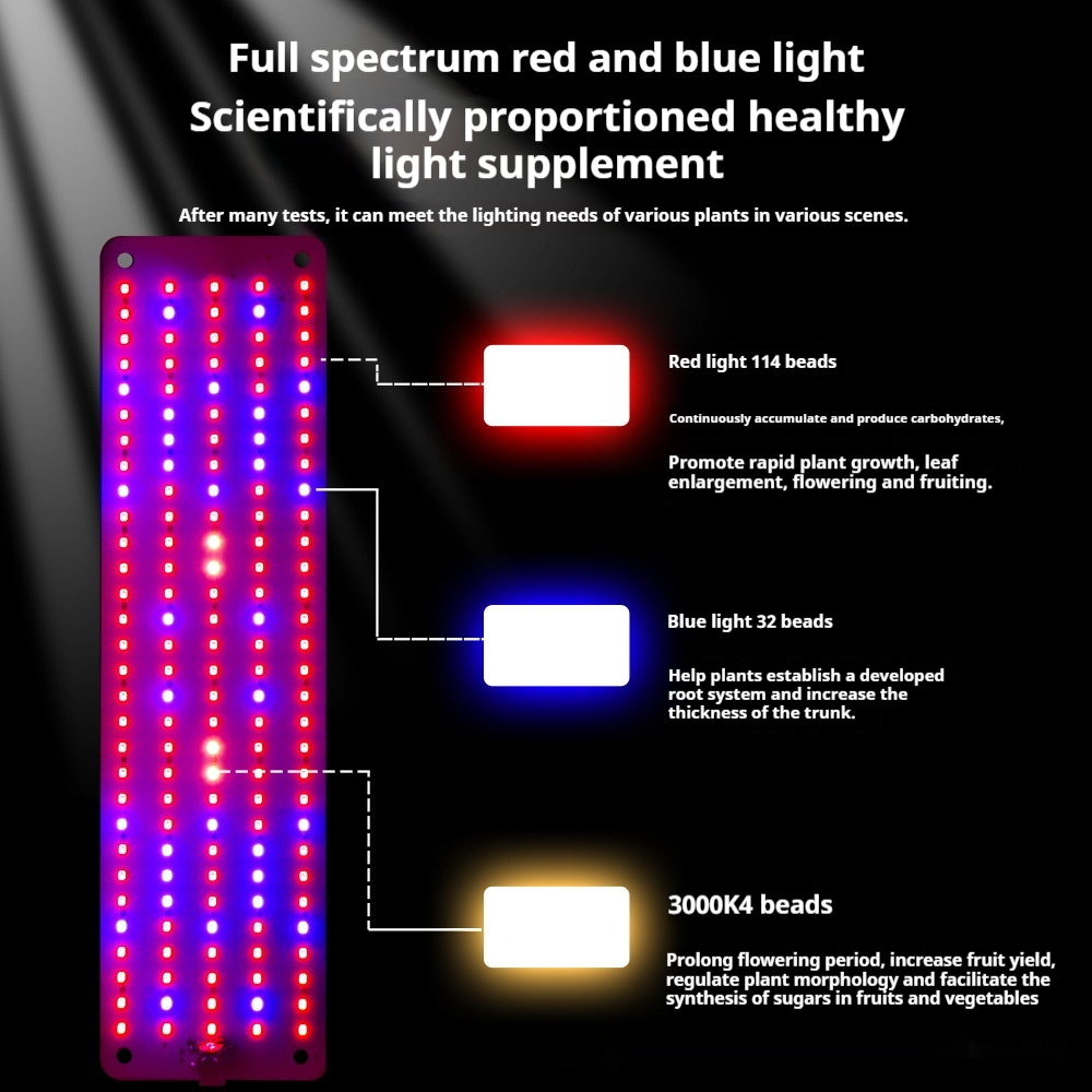 LED Quantum Växtbelysning Panel för tillväxt och färgfrämjande – Med justerbart ljusläge