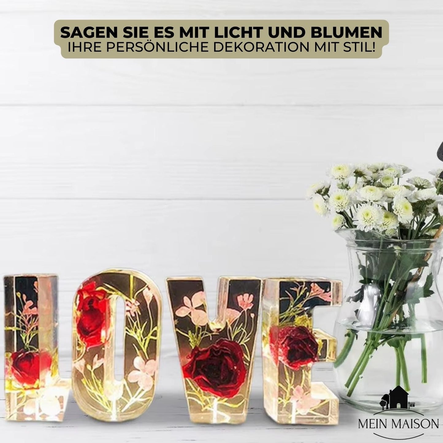 50% RABATT | FloraLetter™ - Blomsterlampbokstäver av harts