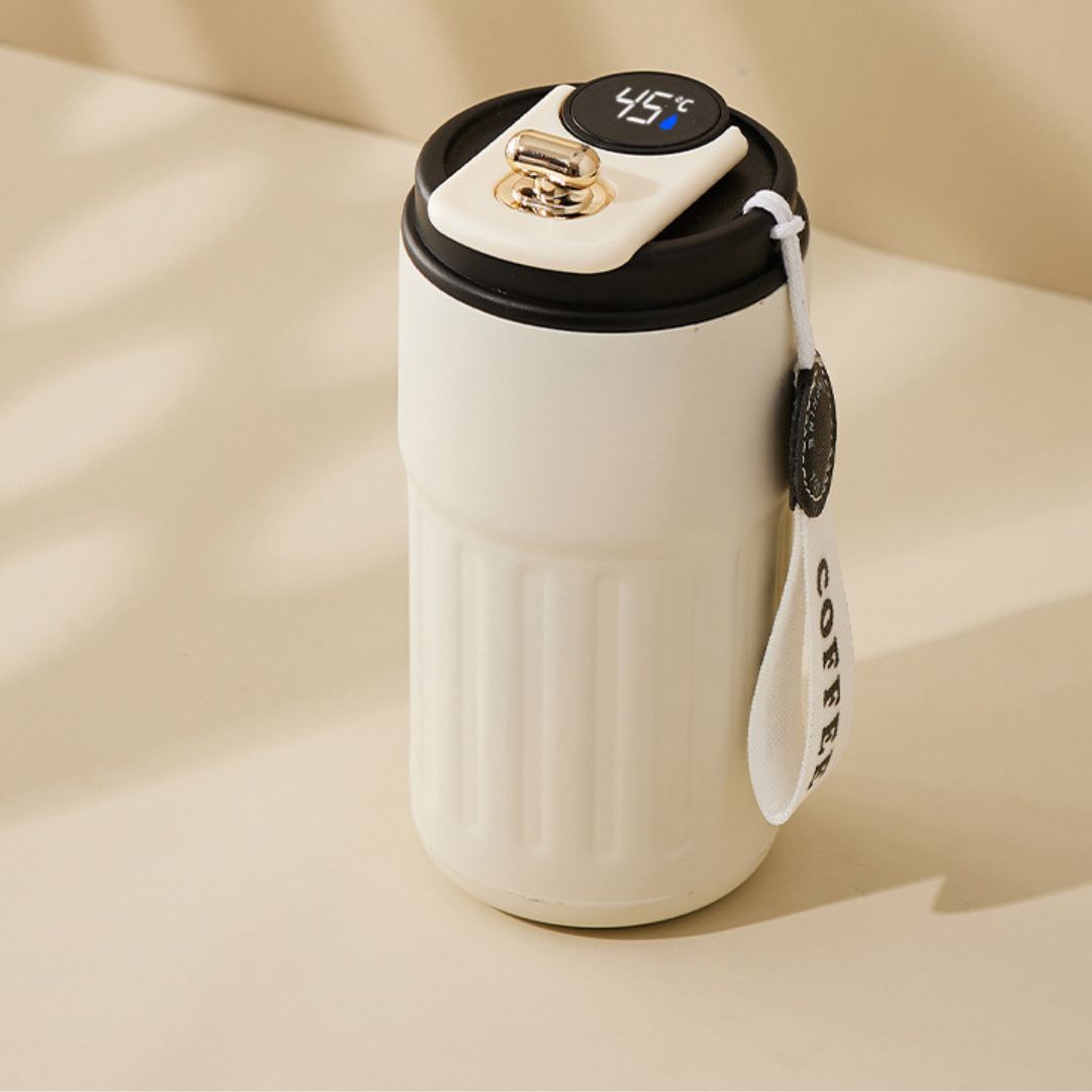 Rostfritt stål kaffekopp med LED temperaturvisning 450 ML