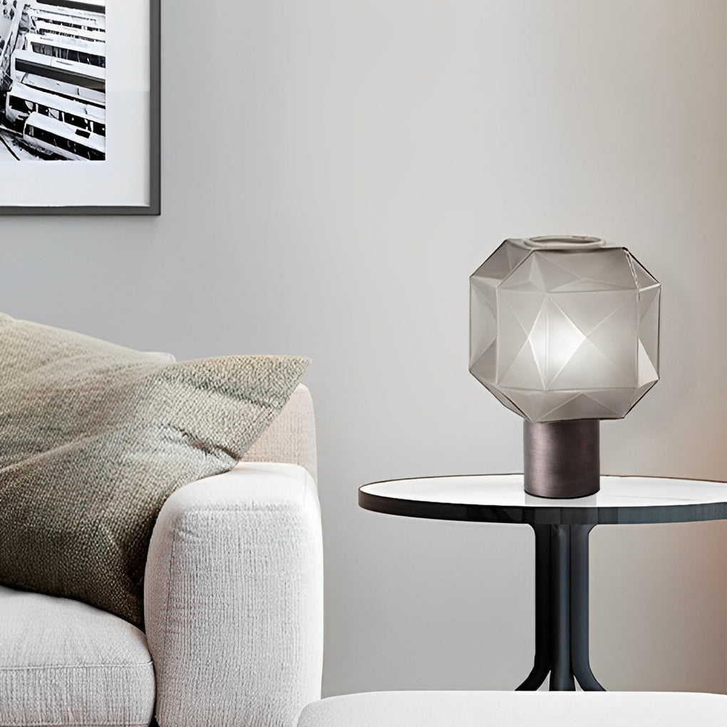1-Ljus Cubo Bordslampa med Rökgrå Glaslampa
