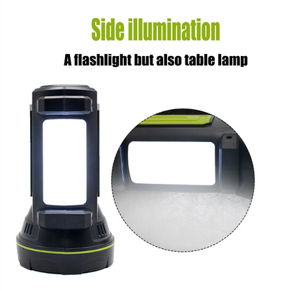 LED ficklampa med sidobelysning – Bärbar arbetslampa för camping och nödsituationer