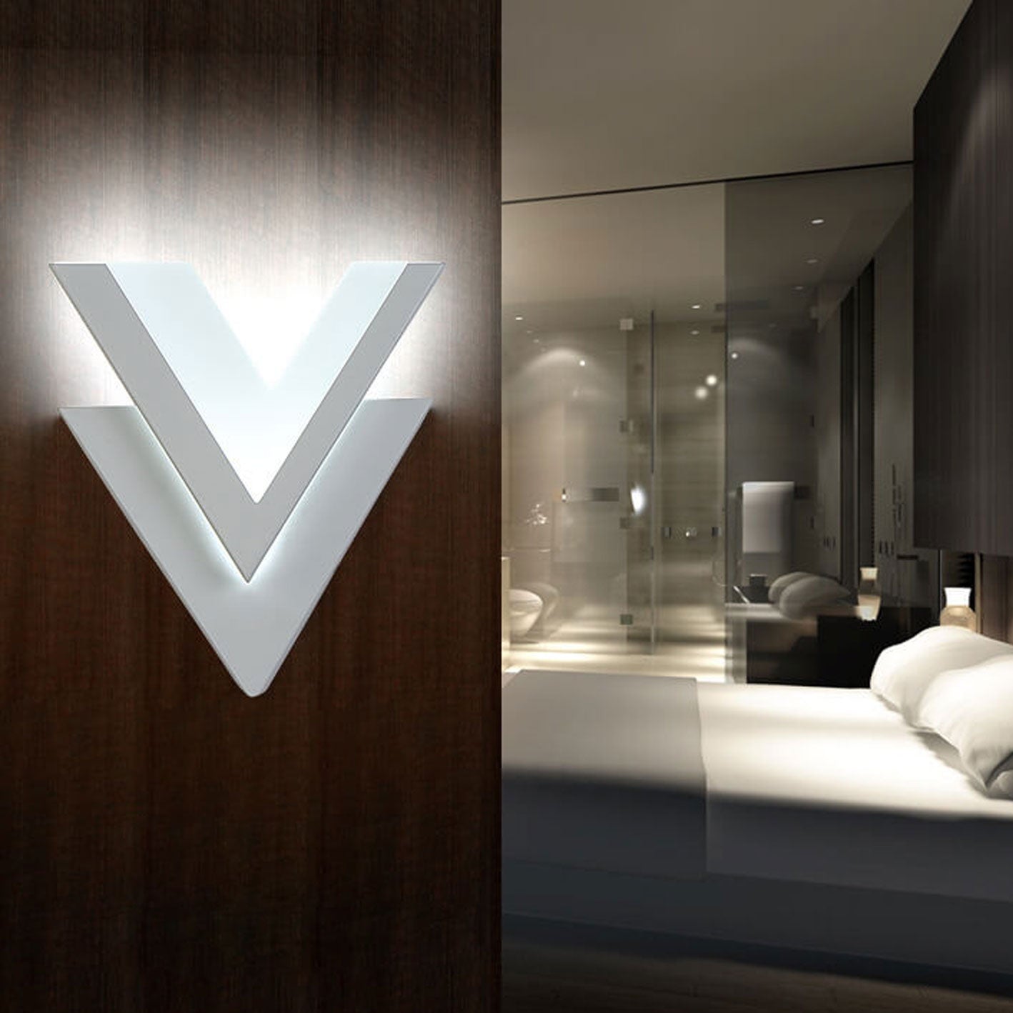 Minimalistisk V-formad LED-vägglampa