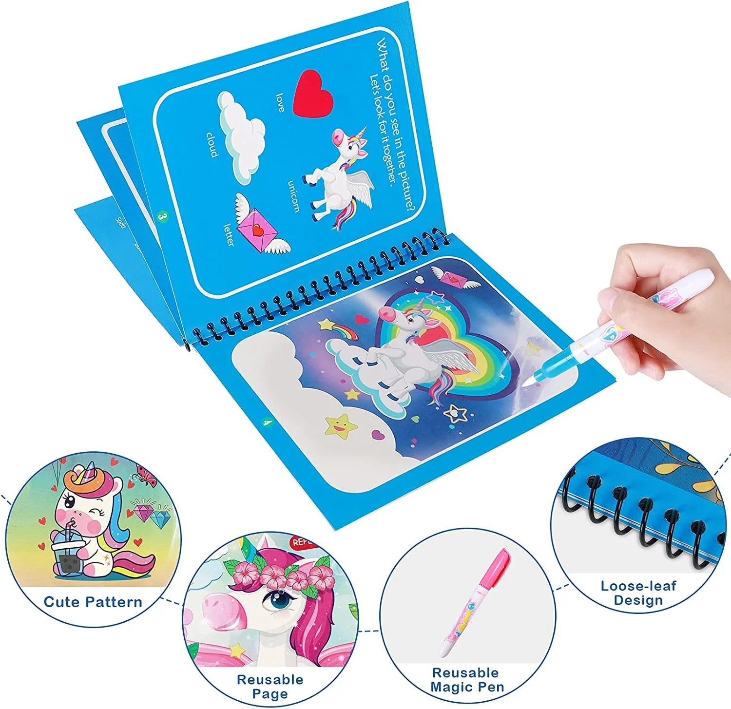 Magic Water Coloring Book – Upptäck Dolda Teckningar