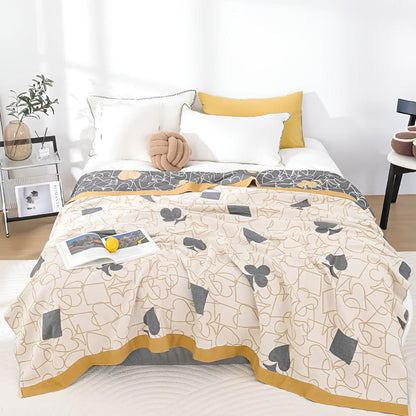 Poker Mönster Bomull Filt