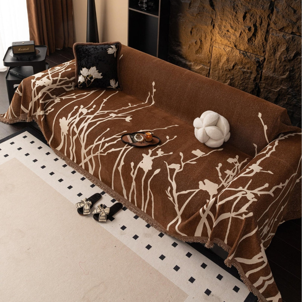 Twilight Branches Chenille Sofföre Täcka