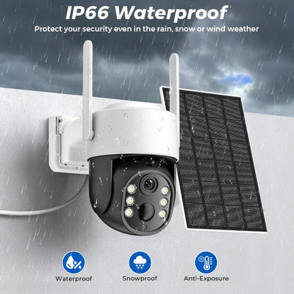 Smart Trådlös Solarburen Övervakningskamera