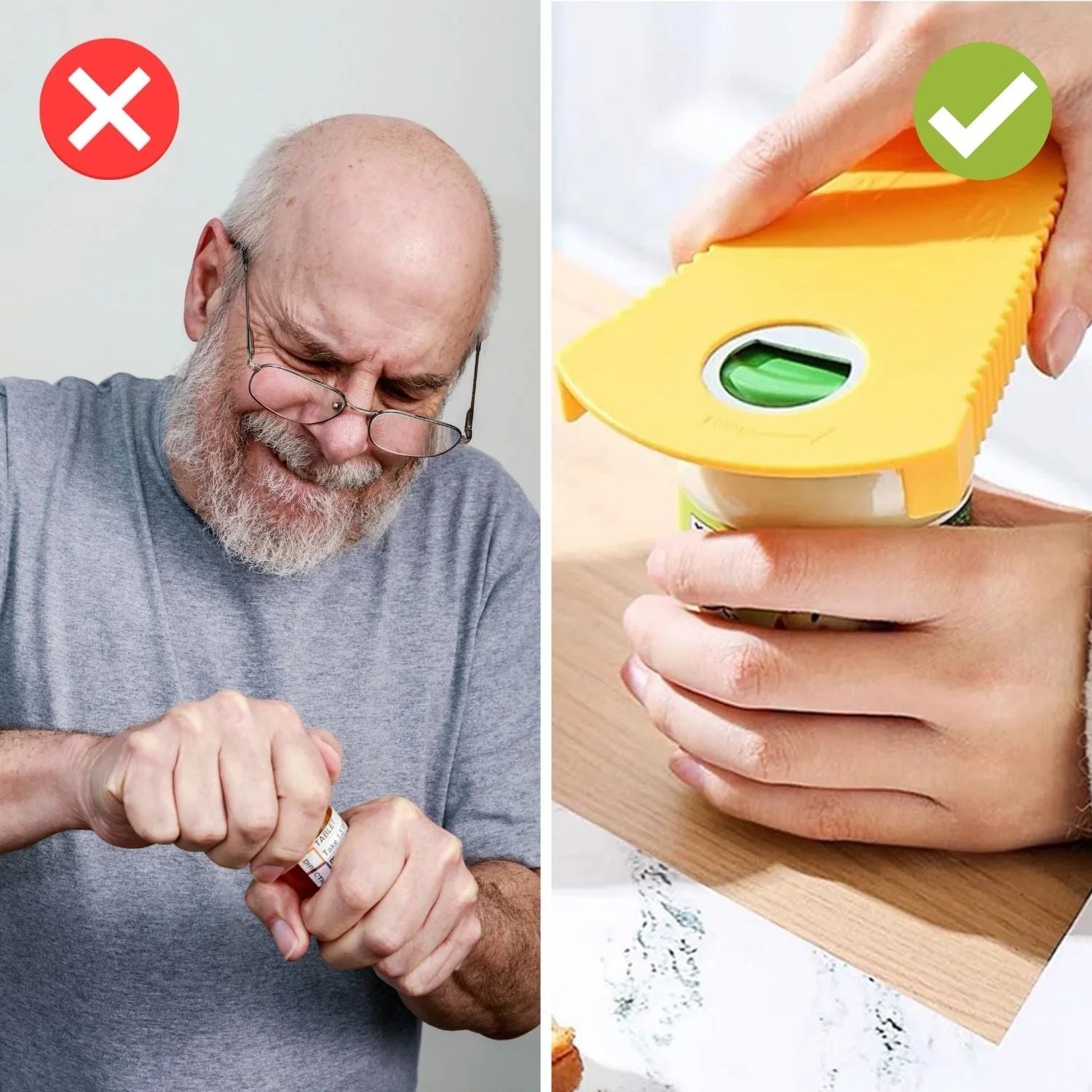 Ergonomisk flasköppnare med praktiskt handtag för enkel användning