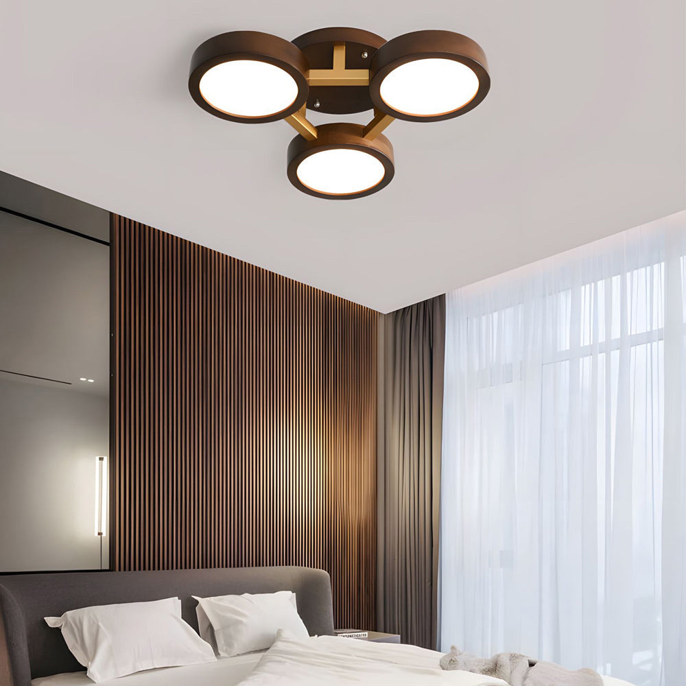 LED Taklampa med Modern Design i Trä