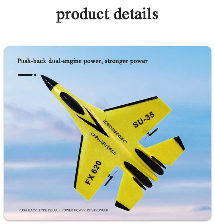 Ultra-hållbar fjärrkontrollsflygplan för barn – Lätt att flyga & krasch-resistent