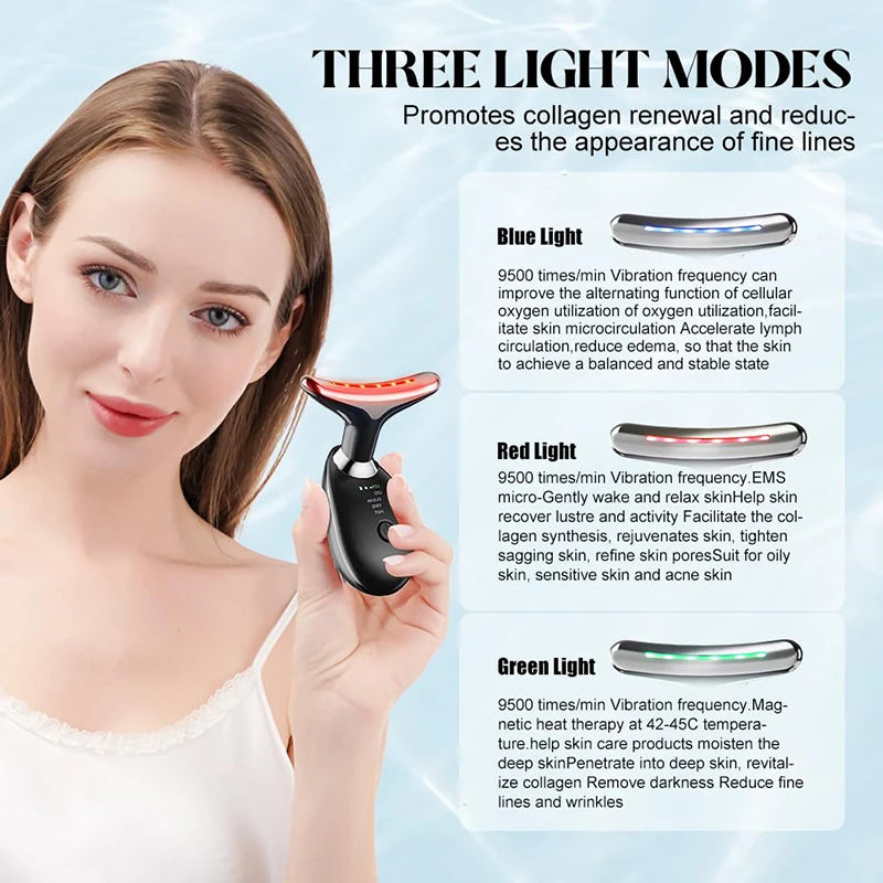 LED Ansikte &amp; Nacke Lyftande Massager