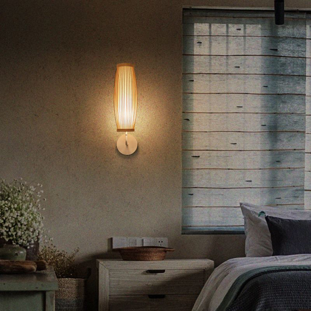 Muto Japansk LED Vägglampa - Inomhus - Sovrum/Vardagsrum - Bambu