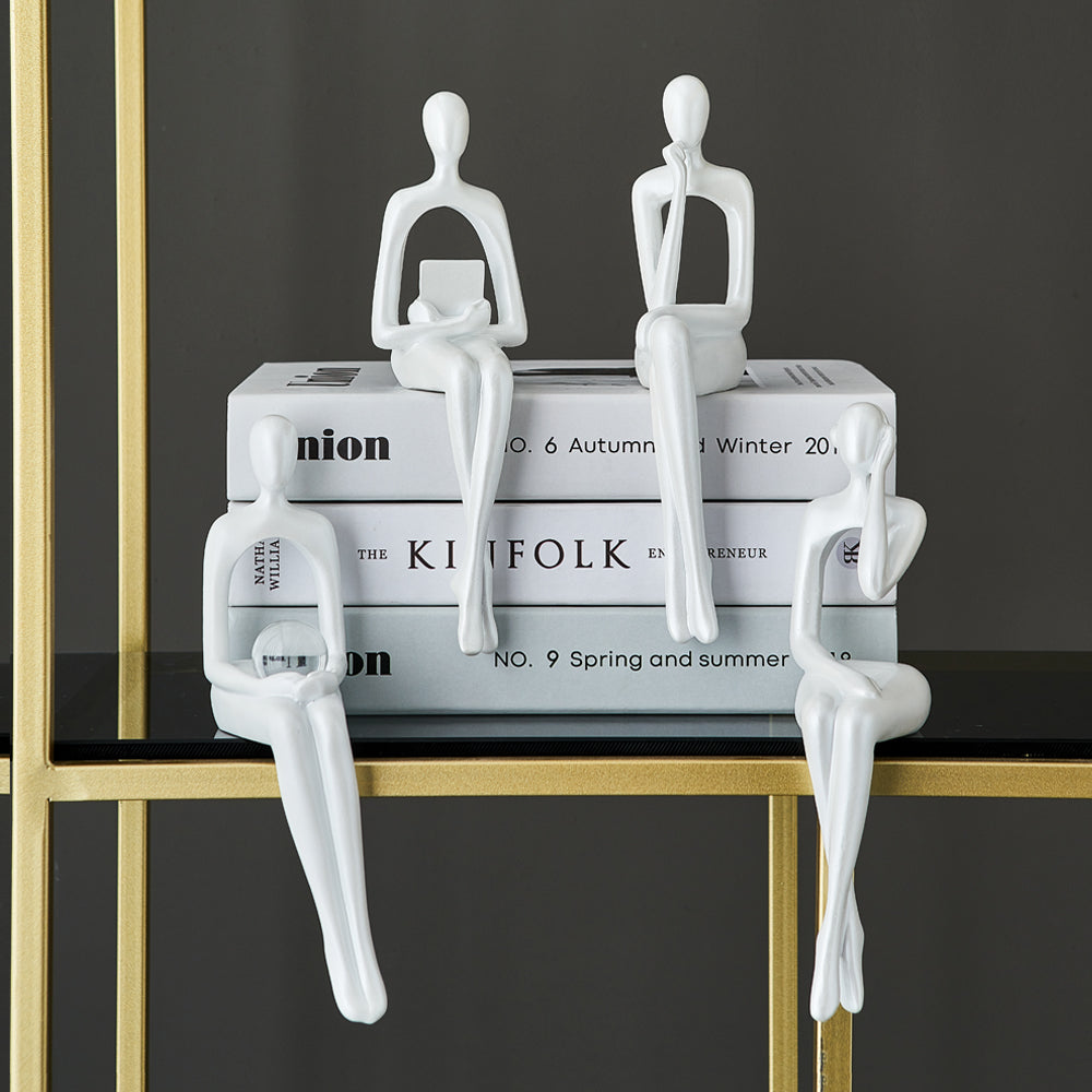 RoyaleGlow Abstrakt Bokhylla Dekor Figuriner för Hem