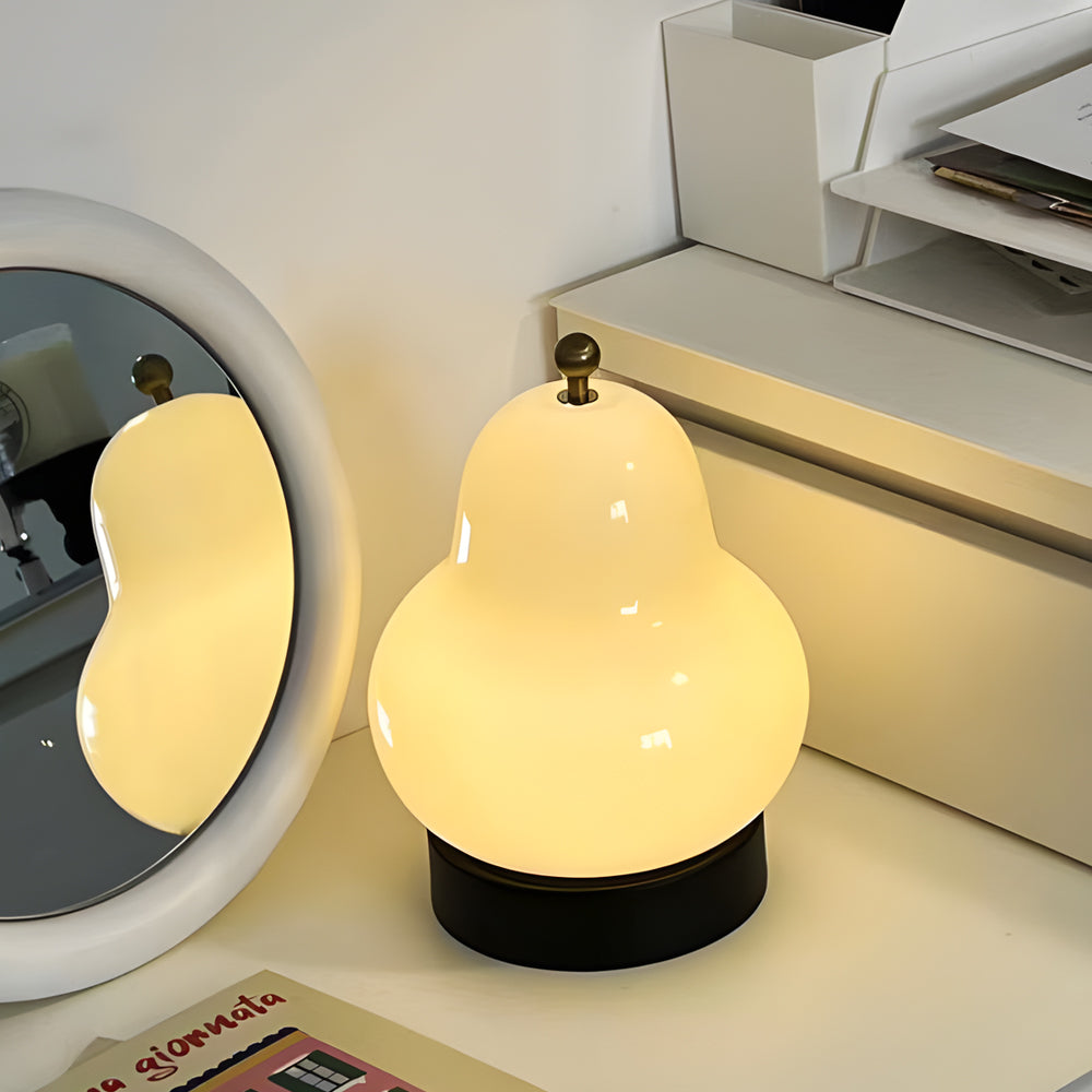 GlowPearl - Bärbar Glas Pear USB LED Bordslampa med Touchkontroll