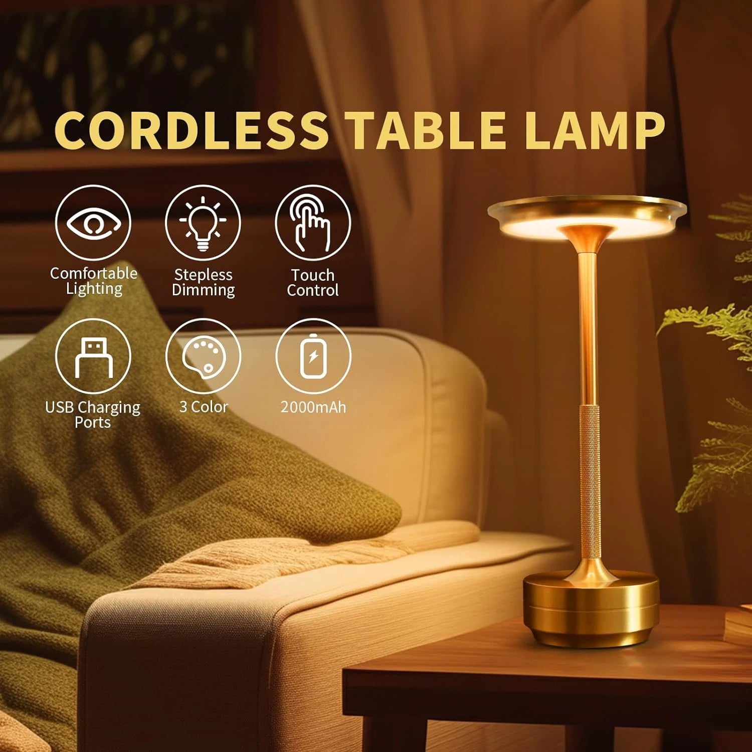 Trådlös Modern Aura Bordslampa - Trådlös Bordslampa med Touchkontroll &amp; Modern Nordisk Design