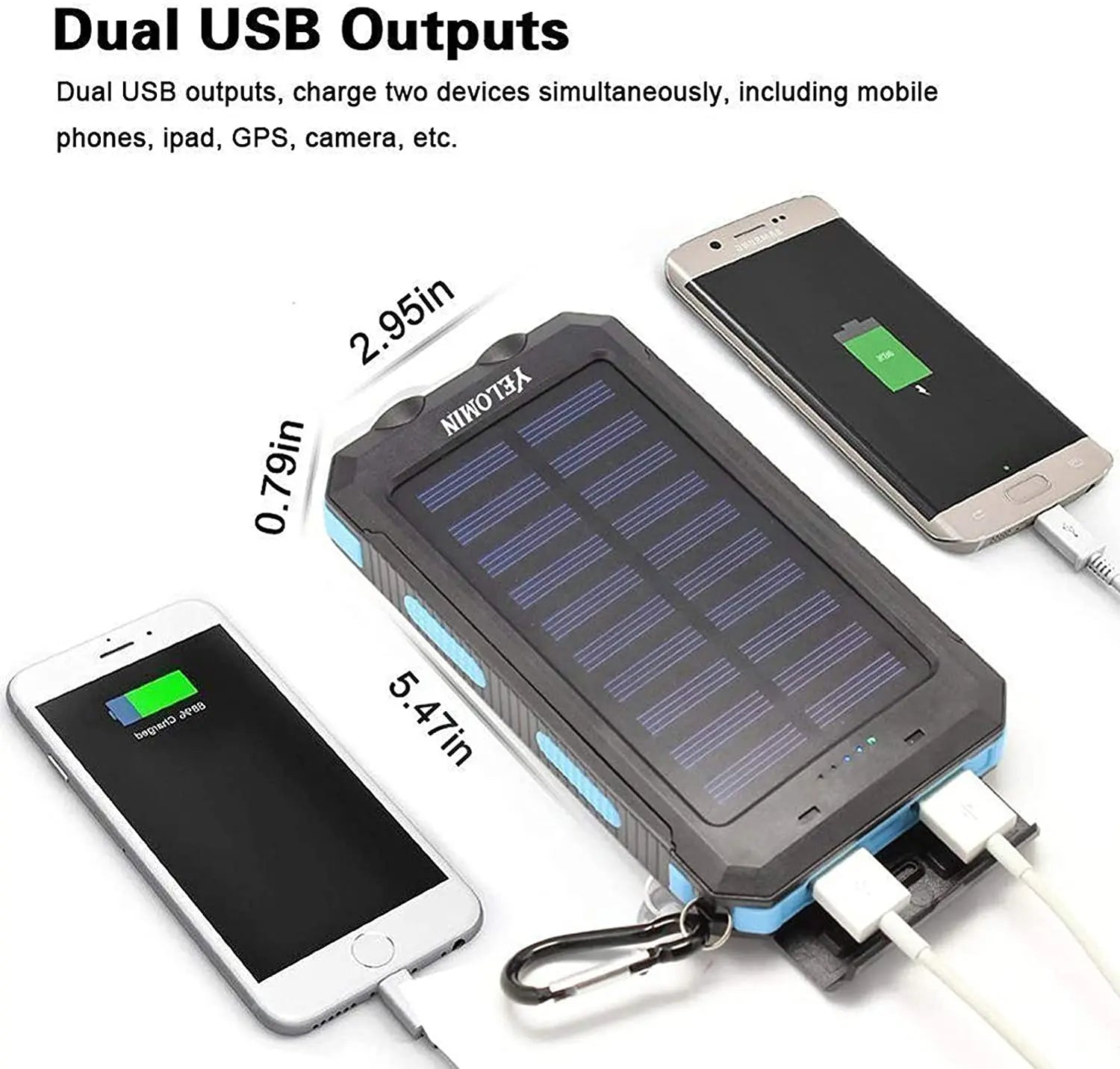 500000mAh - Bärbar och IP67 Vattentålig Solkraftbank