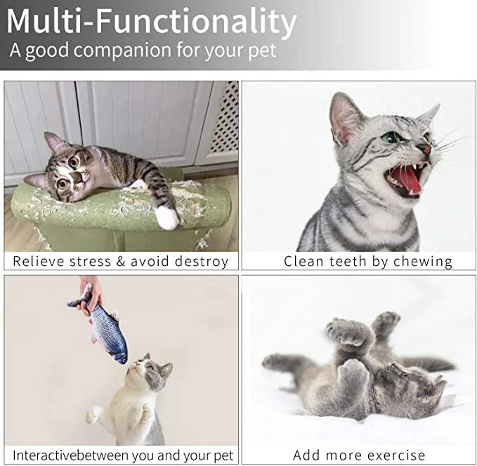 USB Laddningsbar Interaktiv Kattleksak Fisk