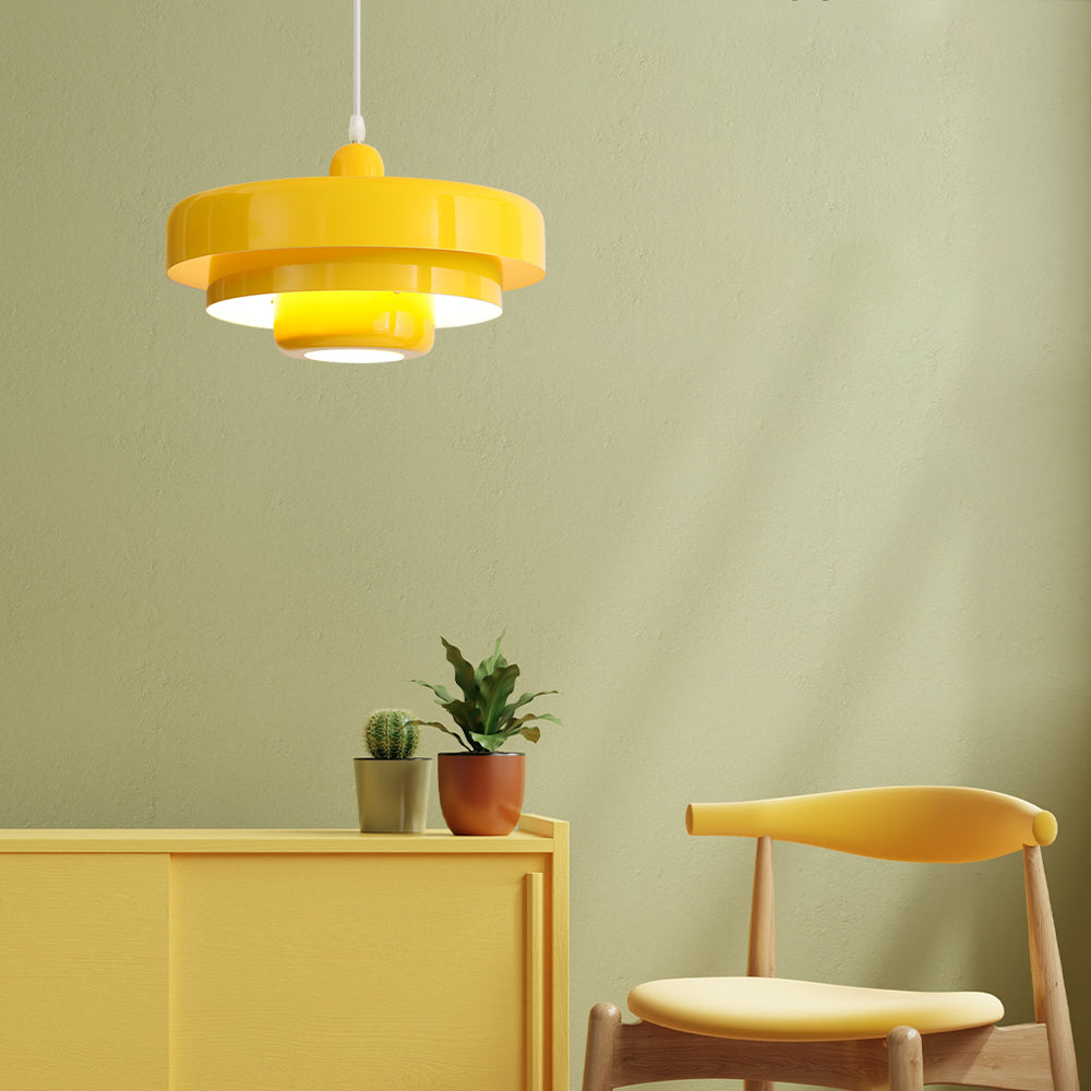 Pendellampa Mid-Century Orange Metallupphängning