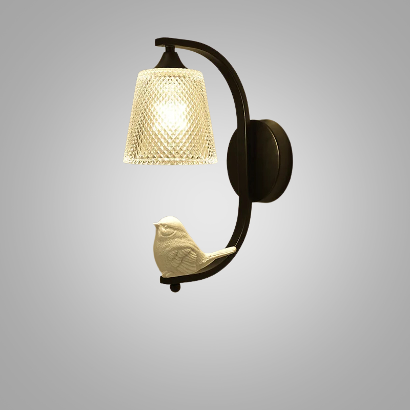 NordicBird - Modern vägglampa med fågeldesign för sovrum och vardagsrum
