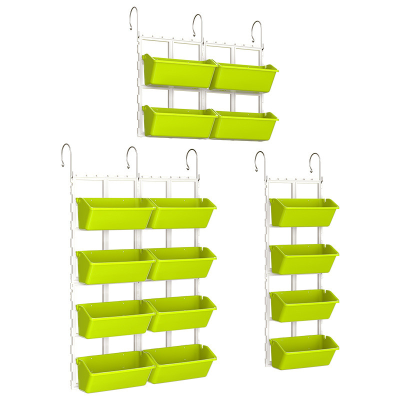 Vertikal växtlager med 8 fickor – Väggmonterad växthylla för balkong och trädgård