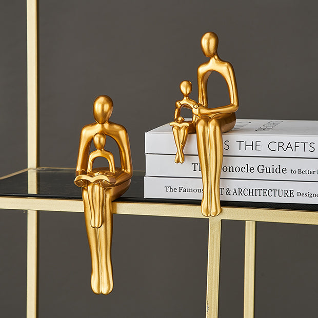 Carvallo – Elegant Abstract Konstverk med Gyllene Detaljer