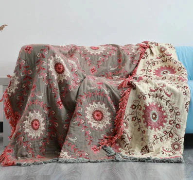 Skandinavisk vändbar filt med fågelmotiv – Stilig &amp; Mysig