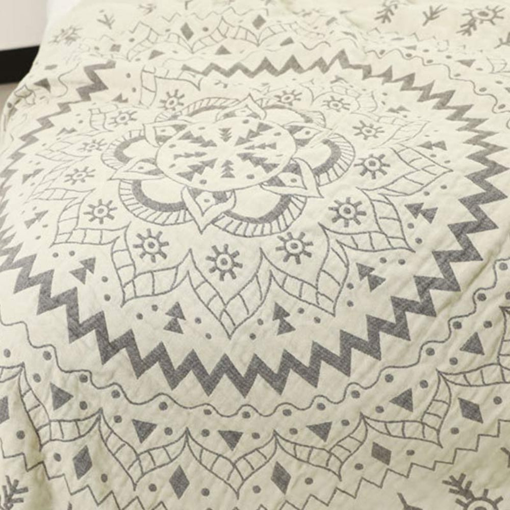 Mandala Art Mönster Vändbar Bomullsfilt