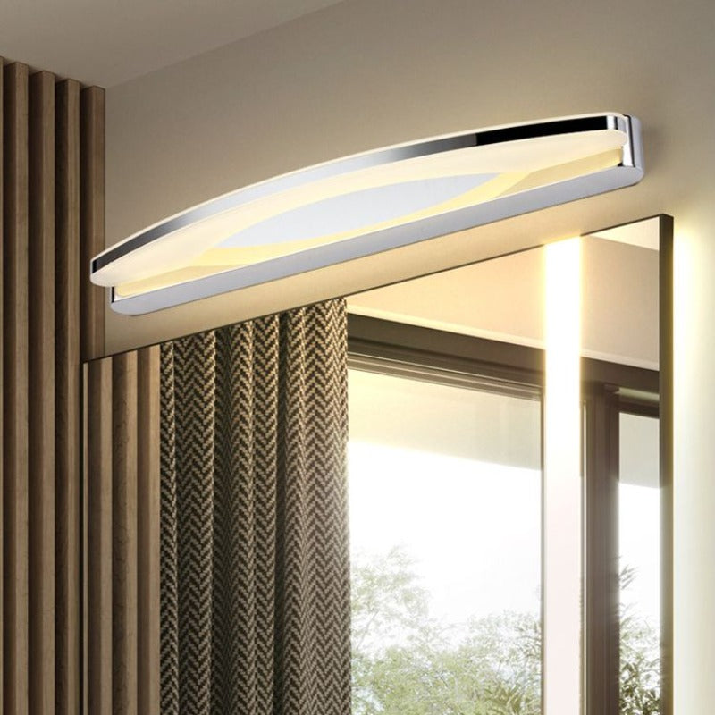 Leigh Modern Minimalistisk Oval LED Vägglampa Krom Sovrum/Badrum Metall Akryl