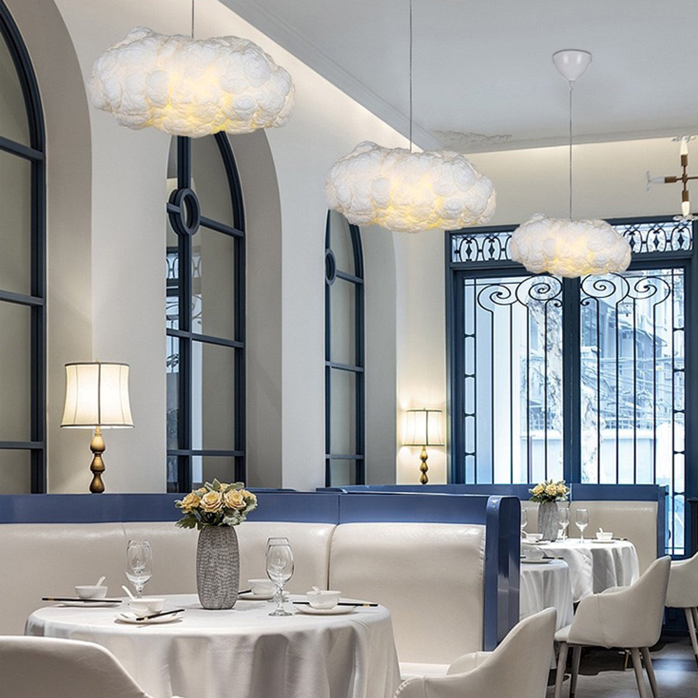 Aurora Design Wolk LED Hänglampa PVC/Bomull Vit