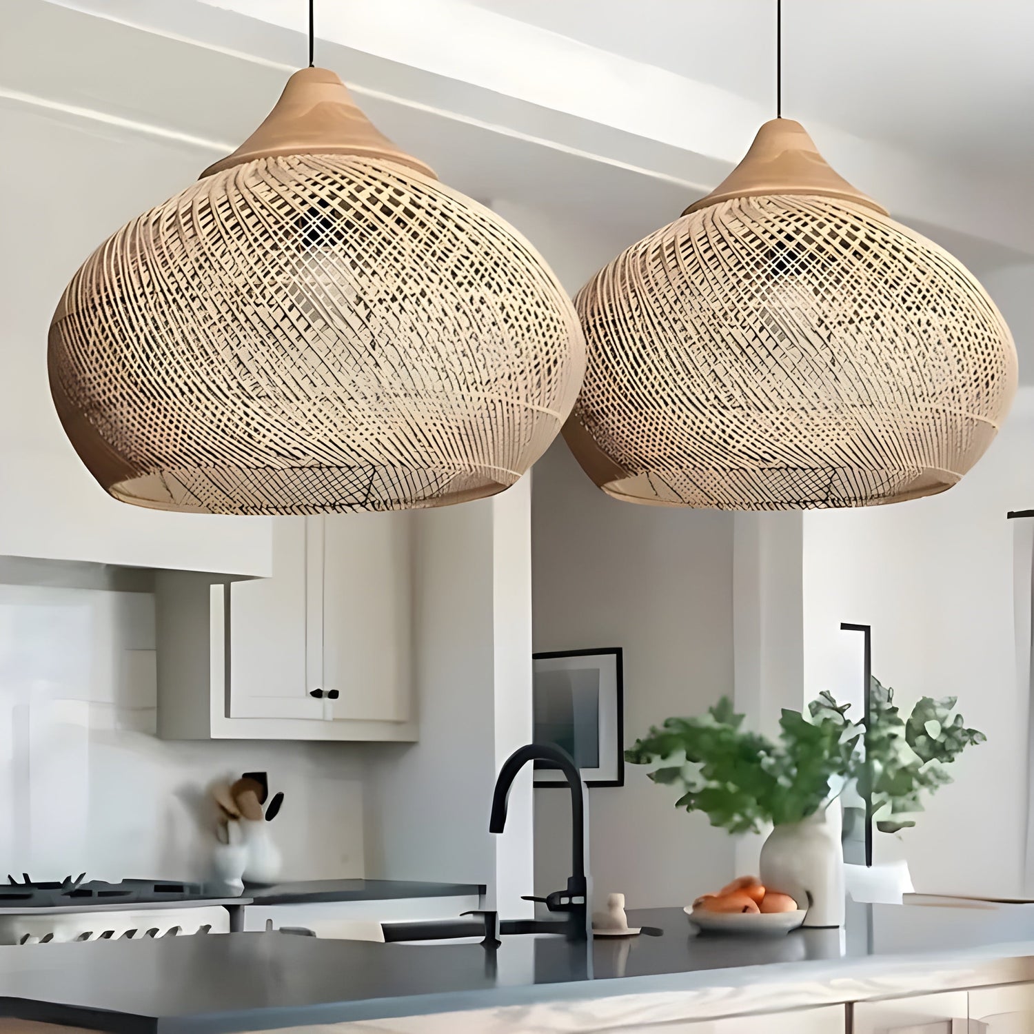 BistroBeam Light - Modern Rattan- taklampa