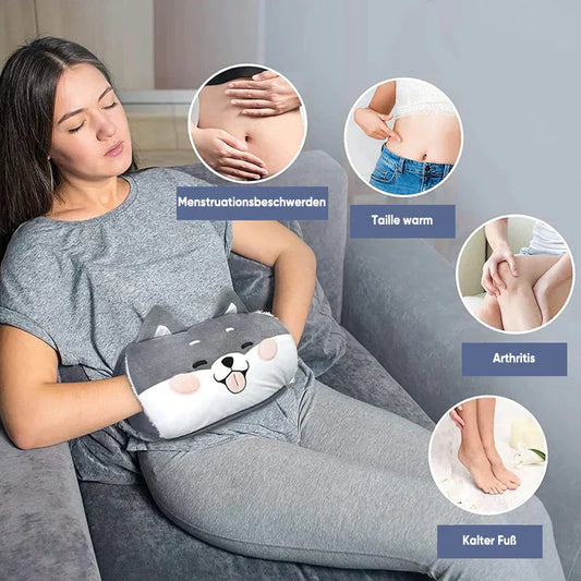 Carvallo – Återfyllningsbar plyschvärmeflaska med höftkudde