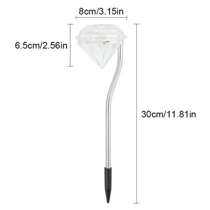 Solarlampa i diamantform - LED-lampor för utomhusbruk för dekoration och belysning