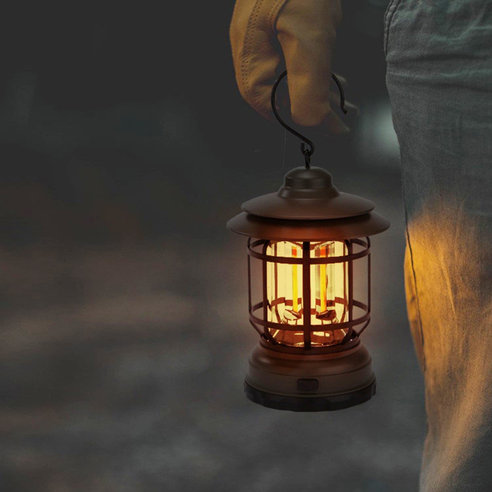 RetroFlame - Vintage LED lykta för utomhusäventyr