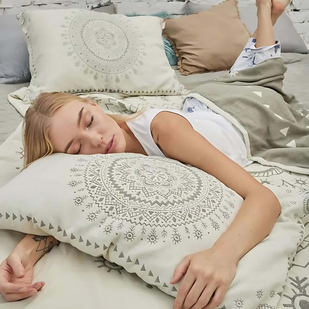 Lyxiga bomullsgaffelpåslakan – Mandala-mönster (Set om 2)