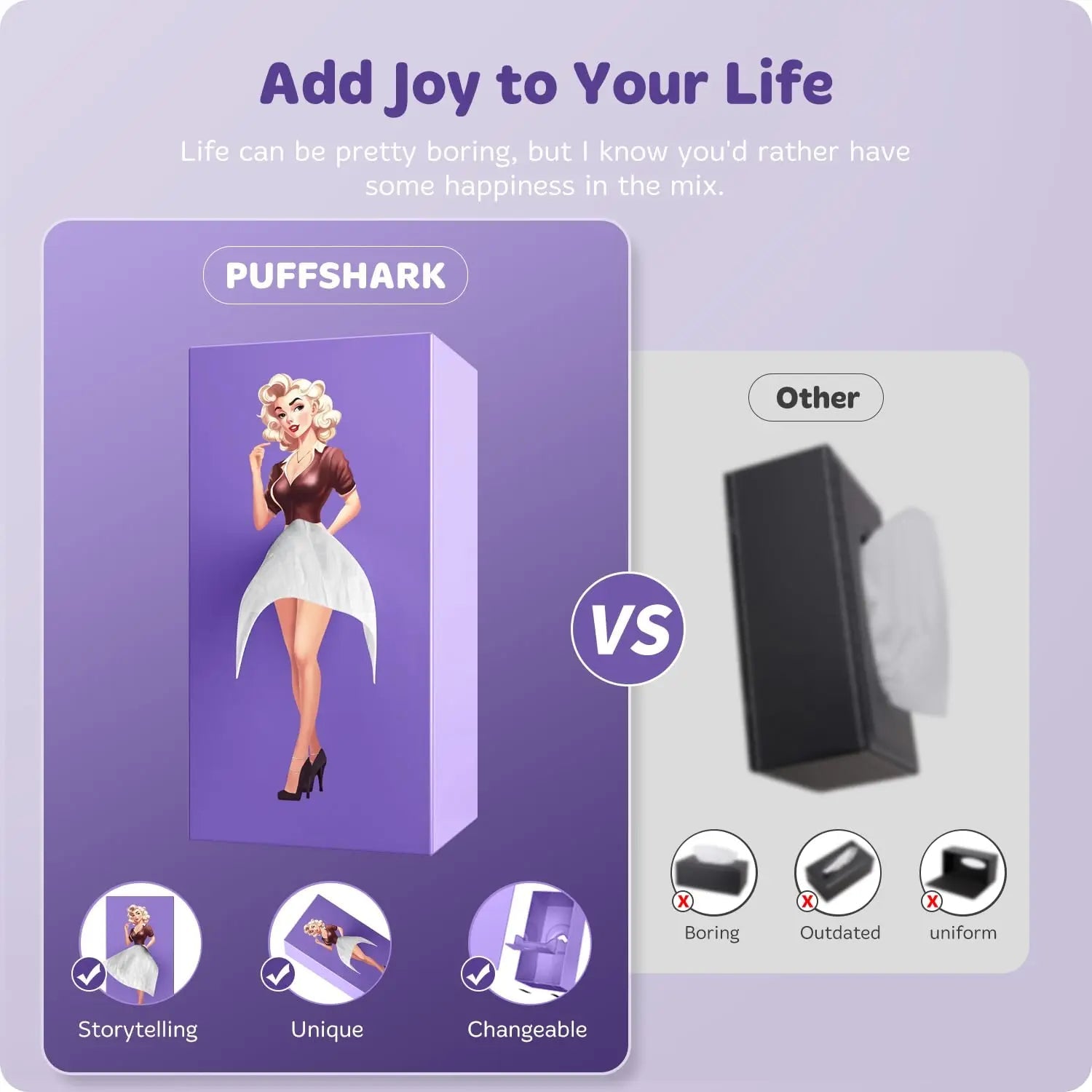 Flygande kjol vävnadslåda