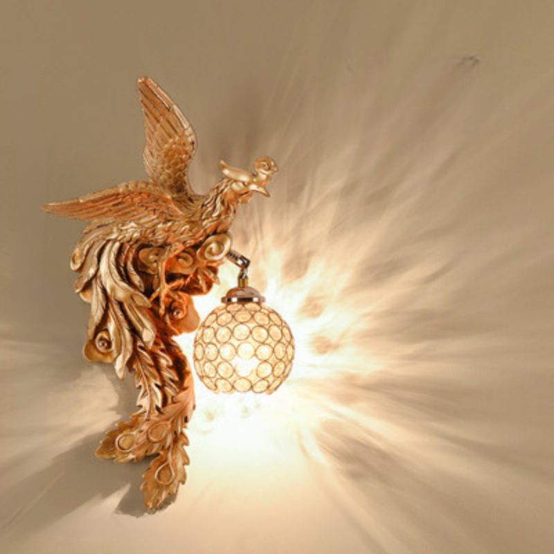 LuxeFlame - Draken Phoenix Vägglampa | Mystisk LED Belysning