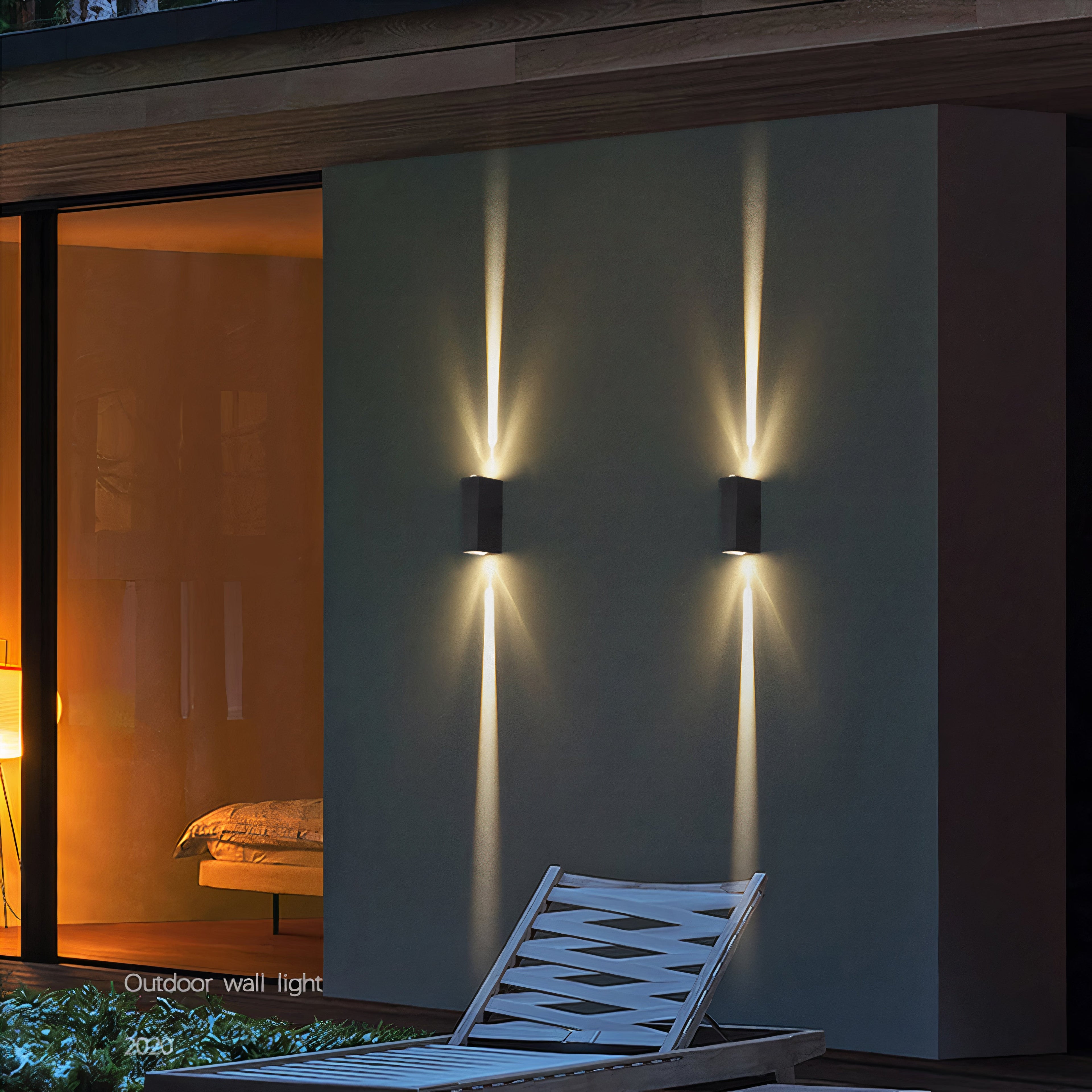 Utomhus Svart Aluminium Vägglampa LED Upp Ner