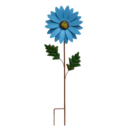 Dekorativ solros av metall för trädgård – Färgade blompinne för utomhus och landskap