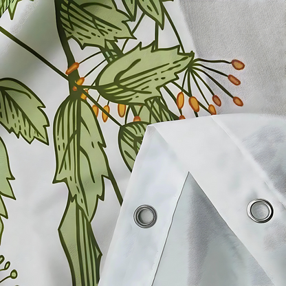 Pastoral Style Plants Vattentätt Duschdraperi