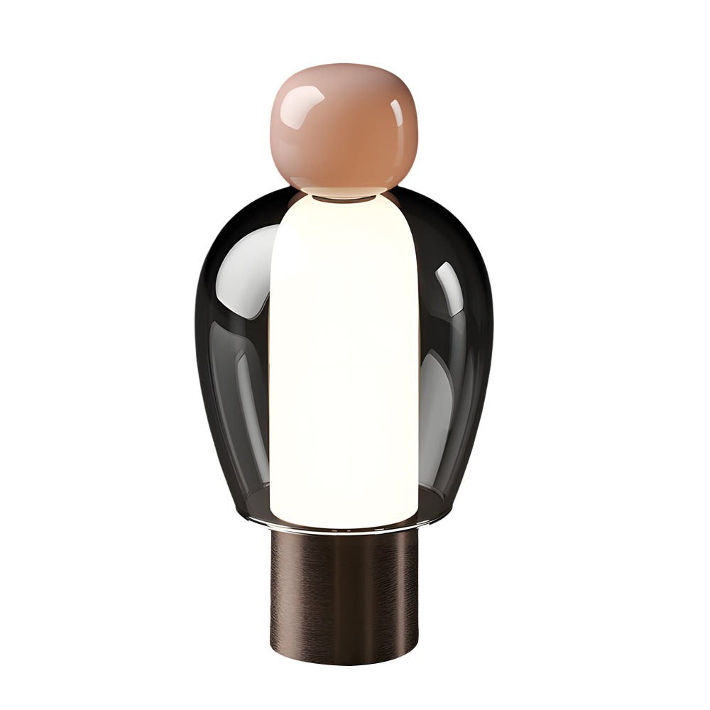 Easy Peasy - Klar glas uppladdningsbar batteri bordslampa med LED steglös dimning