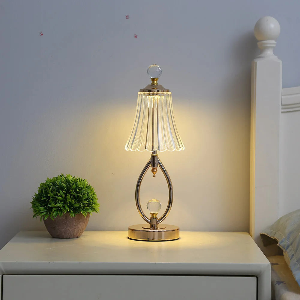 SparkleLume – Vintage kristall bordslampa