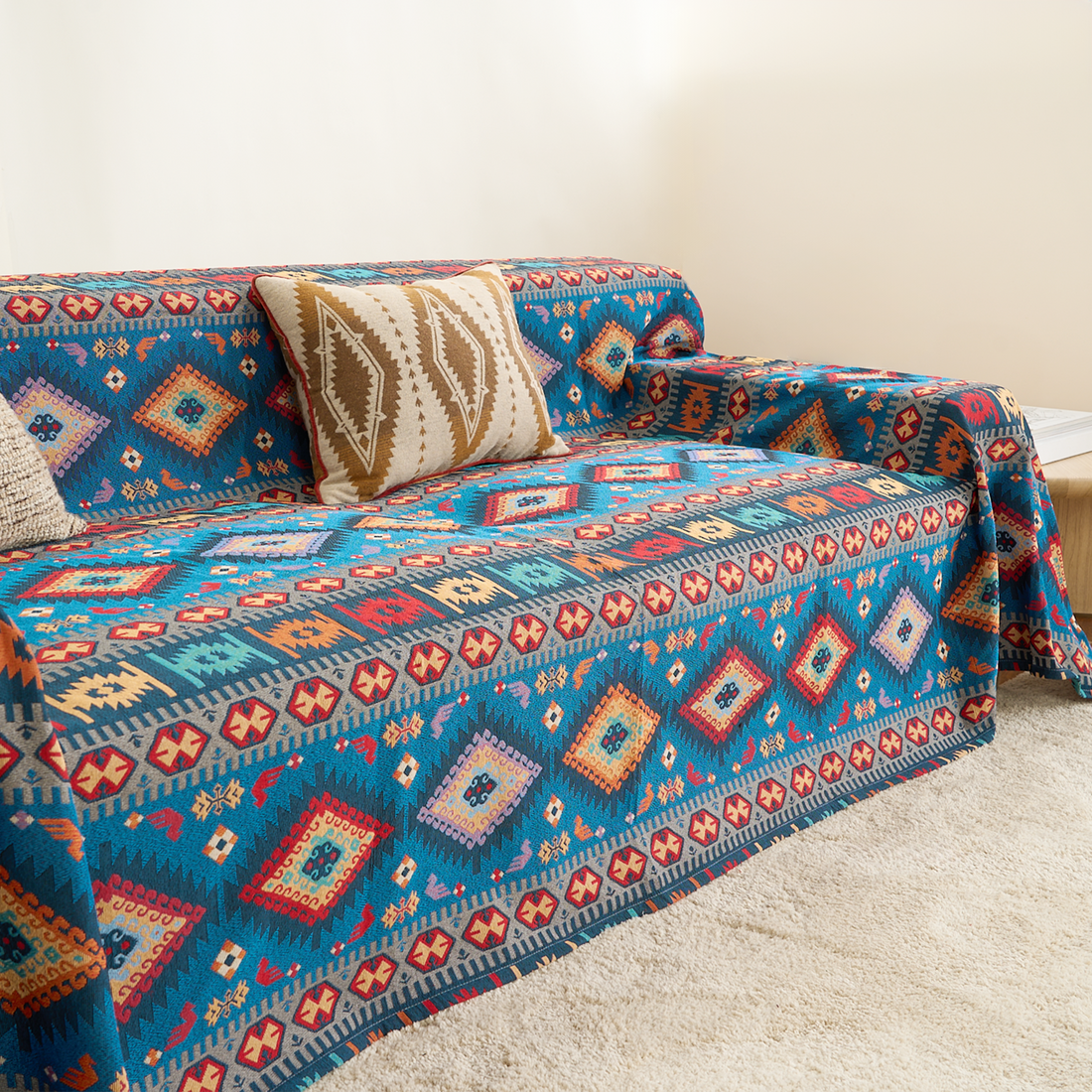Azure Boho Chic Sofföverdrag - Modernt, Stiligt &amp; Hållbart Soffskydd