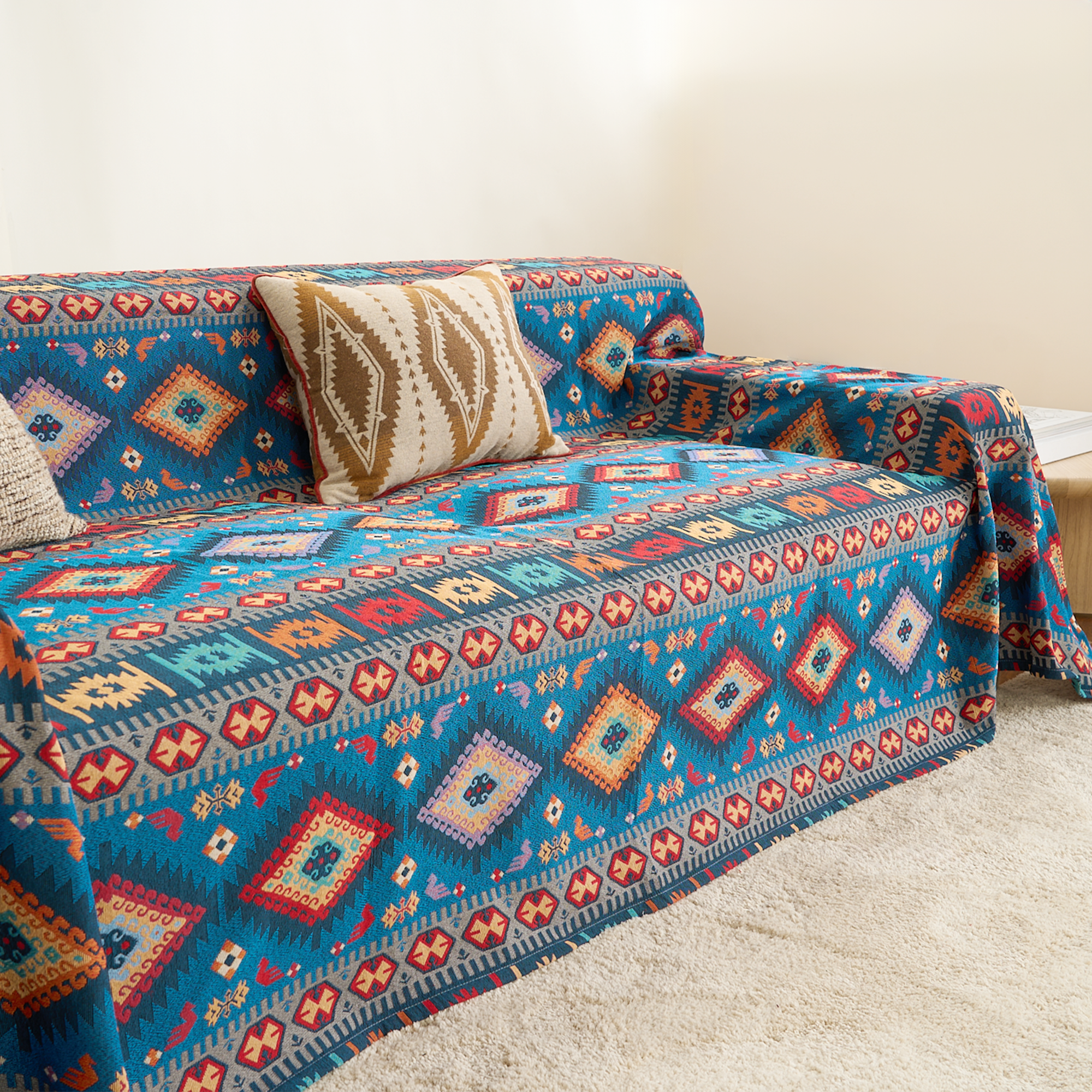 Azure Boho Chic Sofföverdrag - Modernt, Stiligt &amp; Hållbart Soffskydd