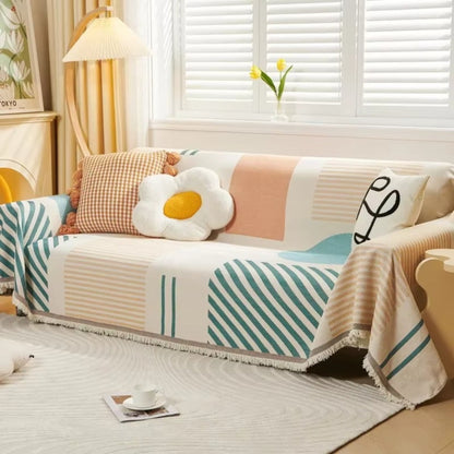 Meringue Chenille Geometri Sofföverdrag