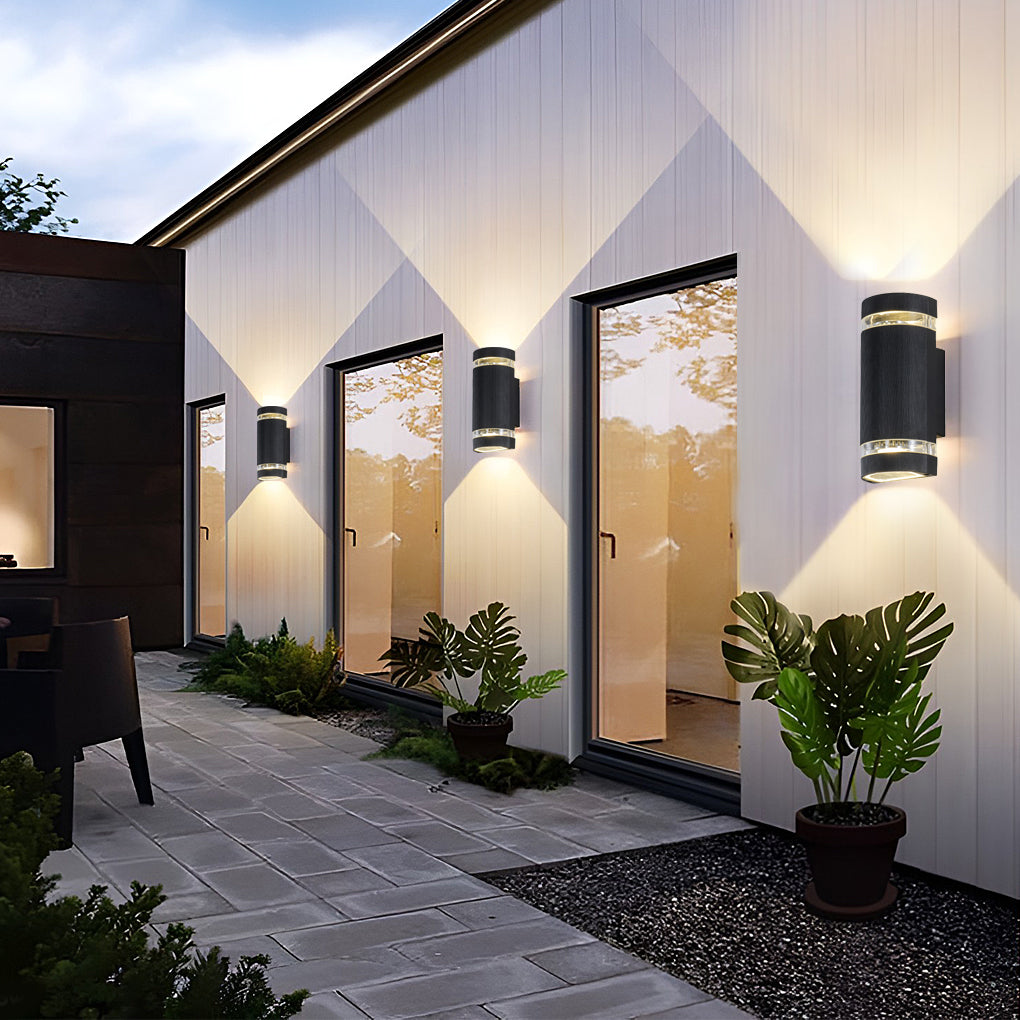 Svart Vattentät LED Upp- och Nedljus Vägglampa