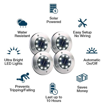 12 Led Solarbelysning För Mark Utomhus Vattentät