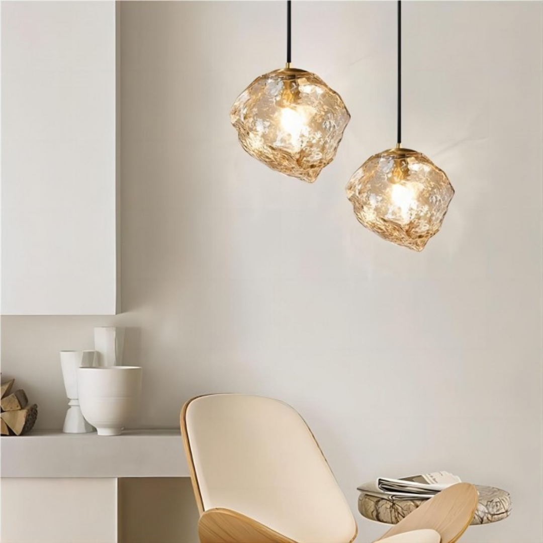Lumenos Vita | Hänglampa av glas och koppar med varmt LED-ljus