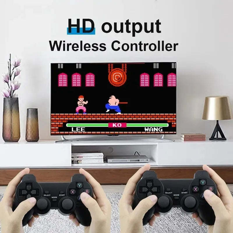 HDMI 4K TV Spel Stick Konsol | 64GB med över 20 000 Retro Spel &amp; 2 Trådlösa Gamepads