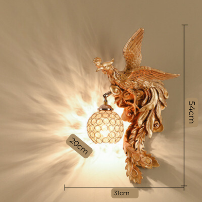 LuxeFlame - Draken Phoenix Vägglampa | Mystisk LED Belysning
