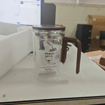 Glas Teapot med Trähandtag