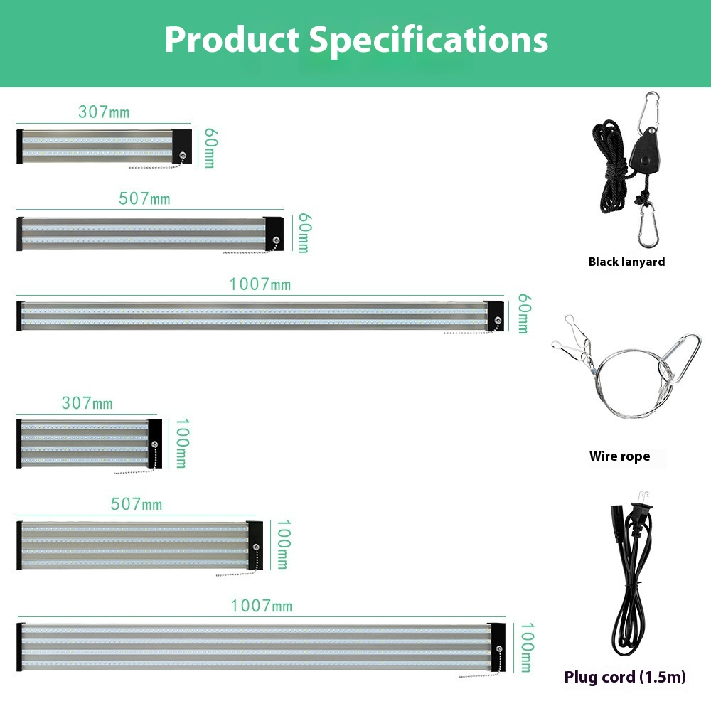 LED växtlampa med fullspektrum-belysning och dragknapp för optimal växttillväxt